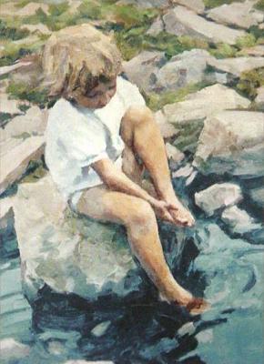 The girl on a pebble. Rubinsky Pavel