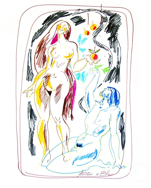 Vrublevski Yuri. From "Drawing" Series. Adam and Eve - 1