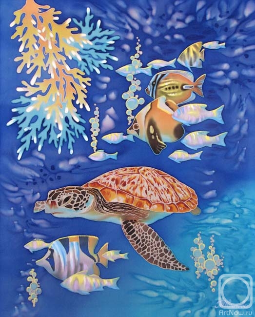 Ivlicheva Tatiana. Panel batik "Underwater World"