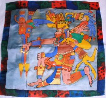 Handkerchief with the Aztecs. Antipova Elena