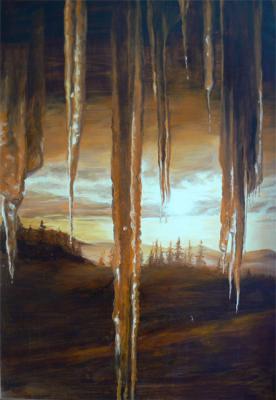 Sunset and icicles. Stebleva Alla