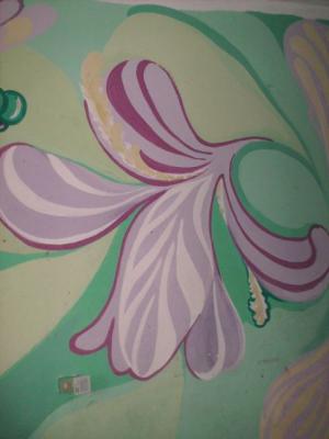 Iris (fragment of painting the walls of the nursery). Kruppa Natalia