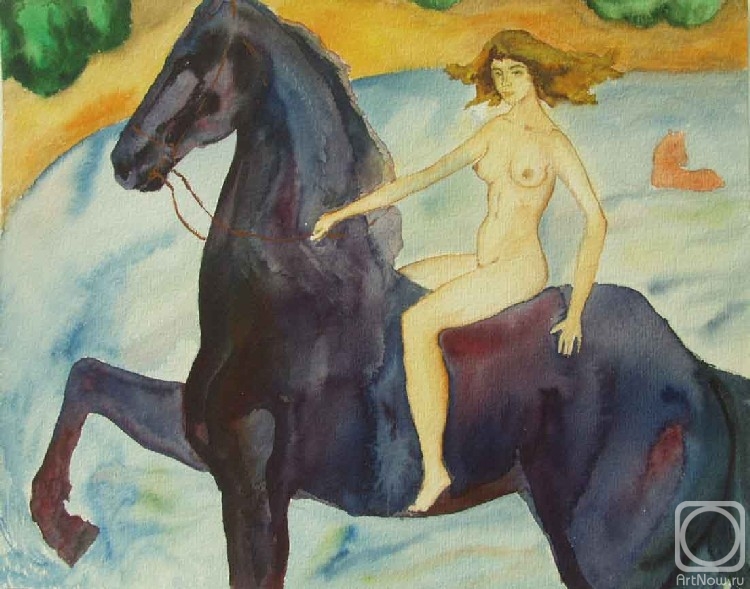 Kyrskov Svjatoslav. Bathing a violet horse