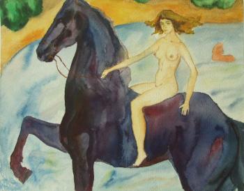 Bathing a violet horse. Kyrskov Svjatoslav