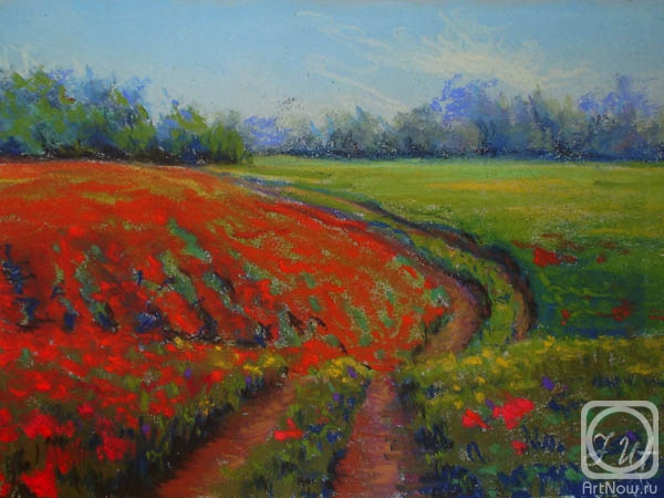 Herrero-Utiasheva Julia. Poppy landscape. Diptych. 1 part