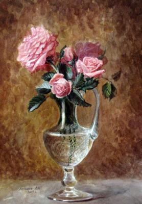 Roses in a decanter