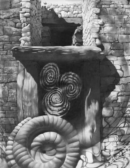 Chernov Denis. Tripal-Spiral Symbol in Newgrange and Aztec Carving of a Rattlesnake