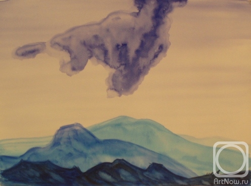 Lukaneva Larissa. Copy 139 (landscape with mountains and clouds)