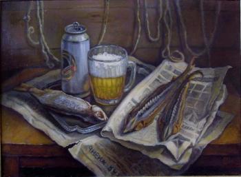 Still life with dried fish. Shumakova Elena
