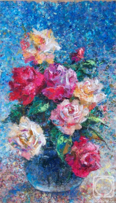 Hitkova Lyubov. Roses in the blue