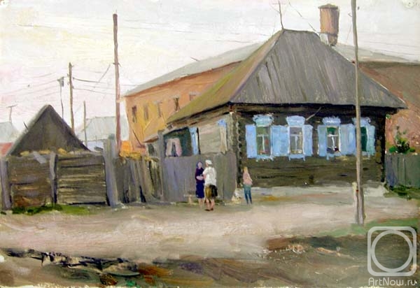 Fedorenkov Yury. House with blue trims in Shushenskoye