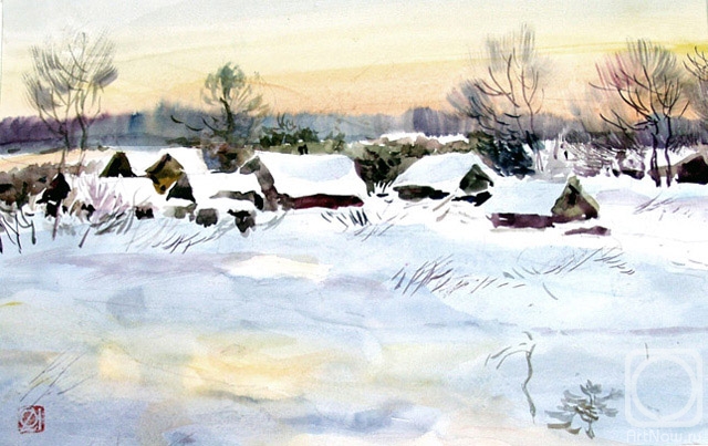 Chistyakov Yuri. Village in snow Seliger, 99