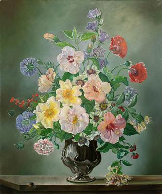 �������� � ���� ������� � ������� (����� Cecil Kennedy - Hibiscus & Mermaid roses in a George). ������ �����