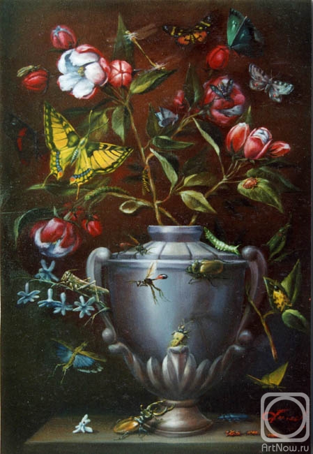 Pilyaev Alexander. Flowers and butterflies (diptych, part 1)