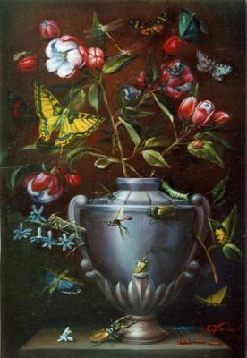 Flowers and butterflies (diptych, part 1). Pilyaev Alexander