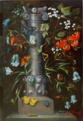 Flowers and butterflies (diptych, part 2). Pilyaev Alexander