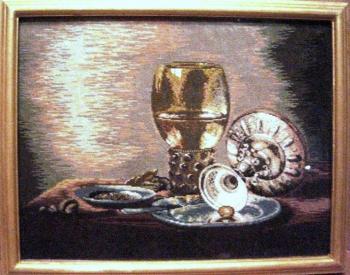 Still life with overturned cup