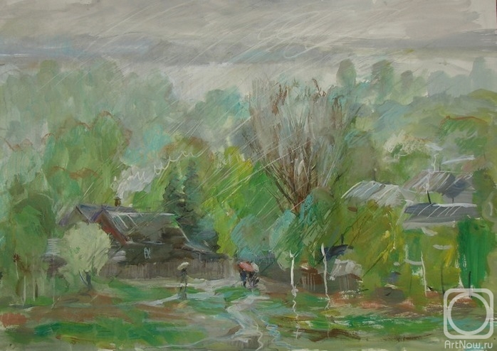 Весенний дождь» картина Хвастуновой Аллы (бумага, гуашь) — купить на  ArtNow.ru