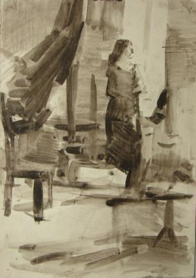 In the artist's studio (sketch)