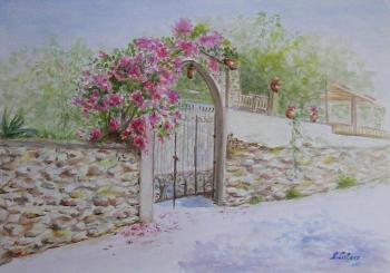 Rose bush gate