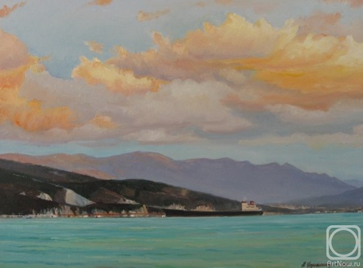 Chernyshev Andrei. Sunset clouds over the bay