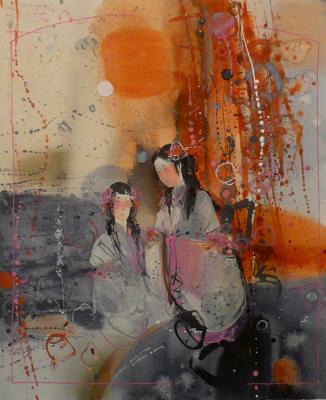 The lonely flower of plum smells sweet in a valley