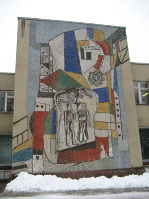 Mosaic of "Youth" facade PTU -  57 Protvino. Pomelov Valentin