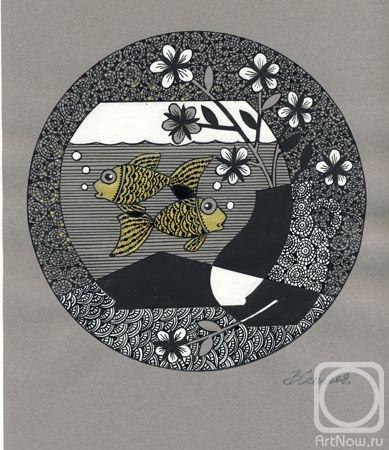 Semerenko Vladimir. Still life with goldfish