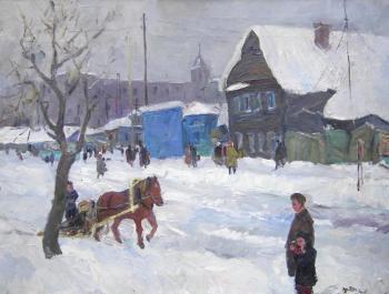 Winter day in city (Pavlovskiy Posad)