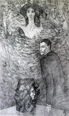 Vrubel (sketch for the painting). Kuznetsov Grigory