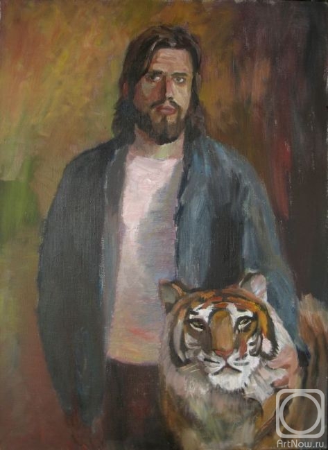 Tevtoradze Aleksandr. Self-portrait with Tiger