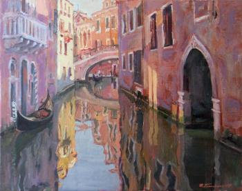The channel in Venice. Reflections