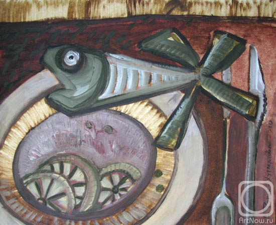 Torik-Hurmatova Dilara. Still life with running fish
