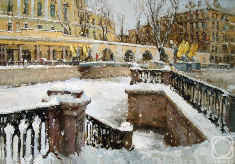 Galimov Azat. Channel Griboyedov. Bank Bridge. Snow ... Snow