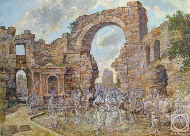 Zolotarev Leonid. Dreams of ancient walls. The arch of the main entrance to the city of Side. Turkey