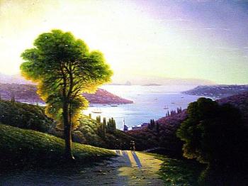 View of the Bosphorus. I.Aivazovsky (copy). Kulagin Oleg