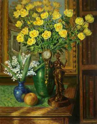 Lilies of the valley and kupavki (The Dutch Still-Life). Zrazhevsky Arkady