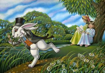 Illustration for the fairy tale "Alice in Wonderland"
