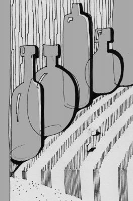 Sketch fragment to a gobelin of the "Parade" from the "Bottle Life" series. Galaktionova Elena