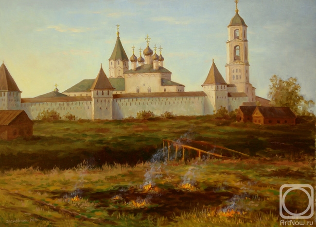Zrazhevsky Arkady. Pereslavl-Zalesskii. Nikitskii monastery. The grass burns