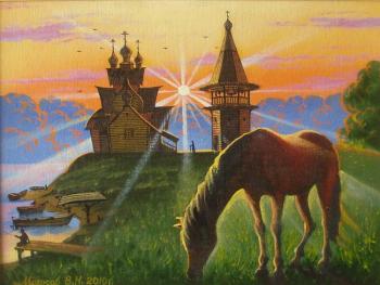HORSE ON THE FIELD. Markoff Vladimir