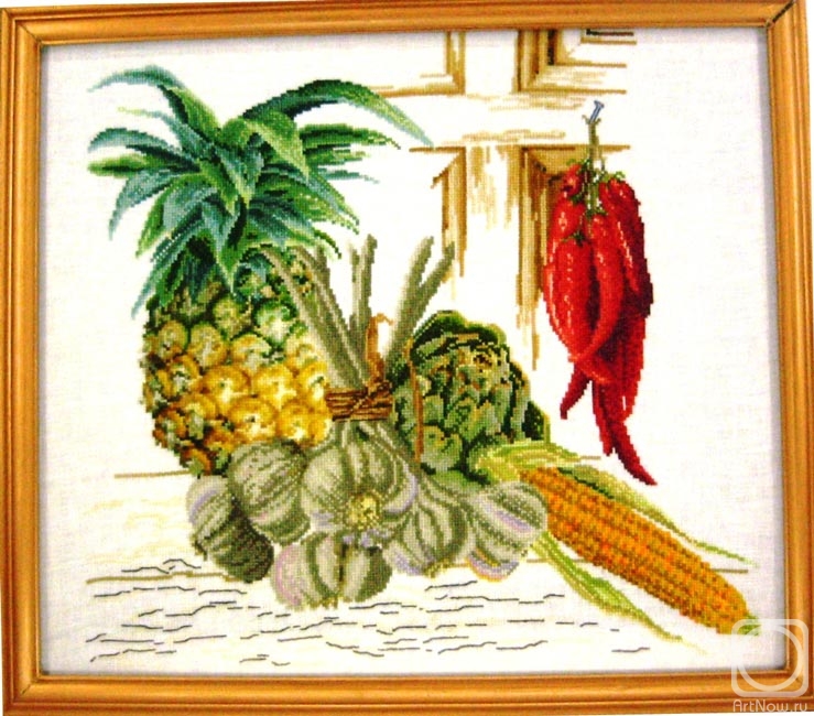 Gvozdetskaya Tatiana. Still life with pineapple and peppers