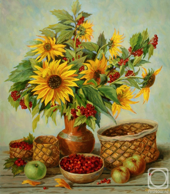 Zrazhevsky Arkady. Sunflowers and cranberry