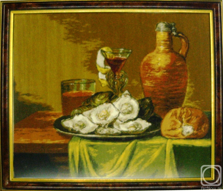 Gvozdetskaya Tatiana. Classic Dutch still life "Breakfast with oysters"