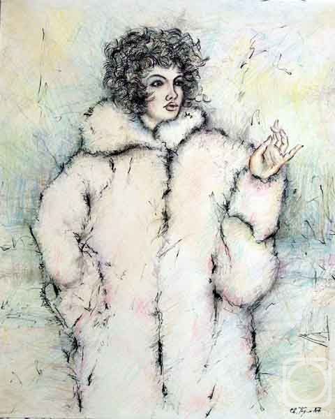 Kyrskov Svjatoslav. In a white fur coat