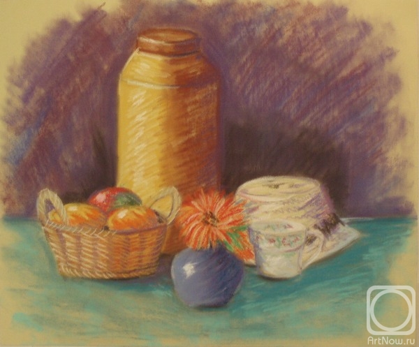 Lukaneva Larissa. Copy 231 (still life with fruit basket and hat)