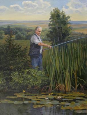 S. I. Ksenzhik on the pond. Panov Eduard