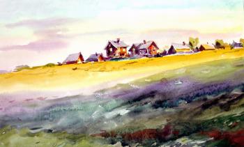 The sunset dies away