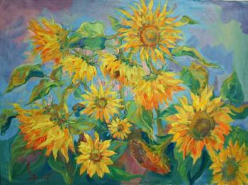 The eyes of summer. Sunflowers. Mirgorod Igor