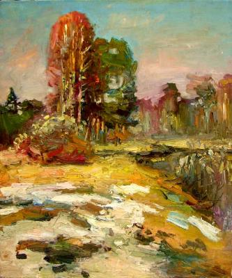 April on the river Vyun. Red bush. Zamaleev Talgat